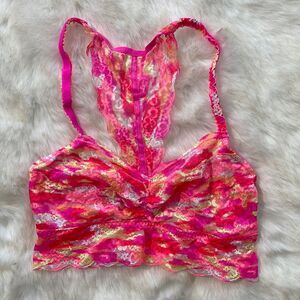 PINK Victoria's secret bra bralette colorful lace floral